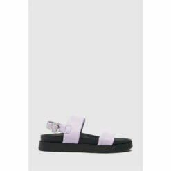 Schuh Lilac Purple Tasha Leather Double Band Sandals