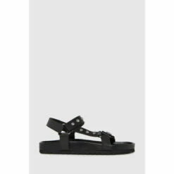 Schuh Black Primrose Leather Studded Sandals