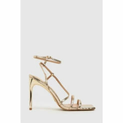 Schuh Natural Santi Croc Effect Strappy Stiletto