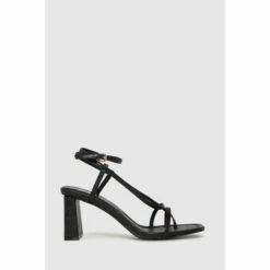 Schuh Black Storm Croc Strappy Sandals