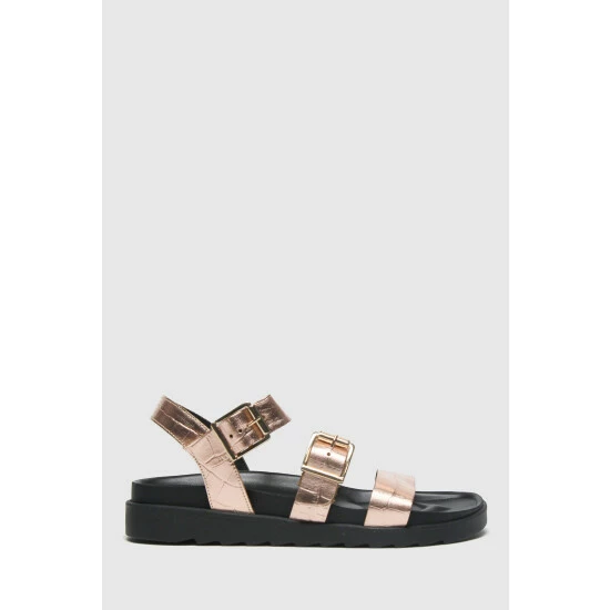 unnamed-file-1101.jpg Schuh Bronze Chaser Croc Effect Leather Chunky Buckle Sandals -Schuh Shop unnamed file 1101
