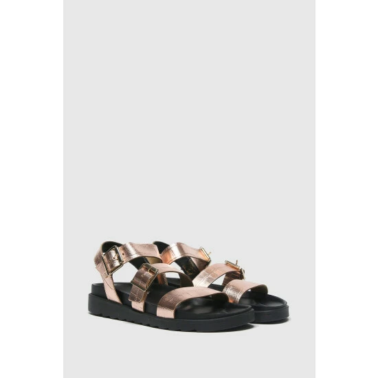 unnamed-file-1102.jpg Schuh Bronze Chaser Croc Effect Leather Chunky Buckle Sandals -Schuh Shop unnamed file 1102