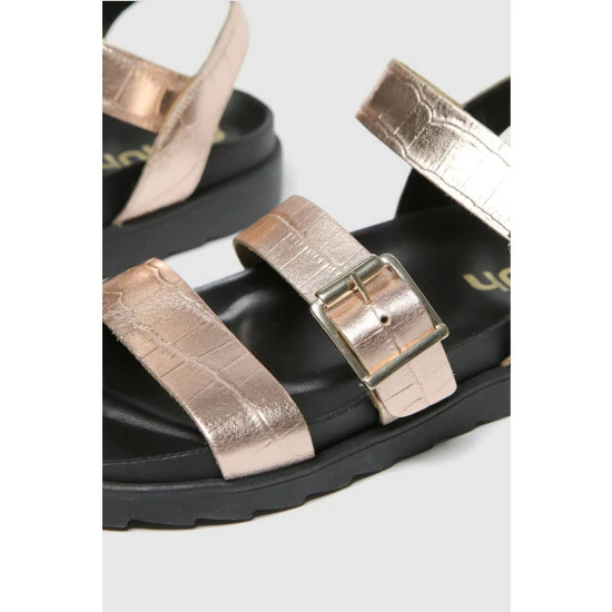 unnamed-file-1104.jpg Schuh Bronze Chaser Croc Effect Leather Chunky Buckle Sandals -Schuh Shop unnamed file 1104