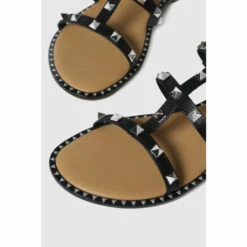 Schuh Black Tara Leather Studded Gladiator Sandals -Schuh Shop unnamed file 1128