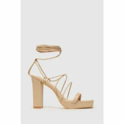 Schuh Natural Strappy Platform Heels