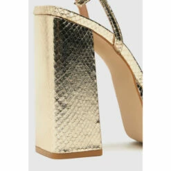 Schuh Gold Skylar Snake Effect Square Toe Sandals -Schuh Shop unnamed file 1178