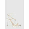 Schuh Silver Santi Snake Strappy Stiletto Sandals
