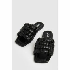 Schuh Black Tilde Weave Square Toe Sandals -Schuh Shop unnamed file 1227