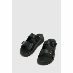 Schuh Tess Black Studded Footbed Sandals -Schuh Shop unnamed file 1232
