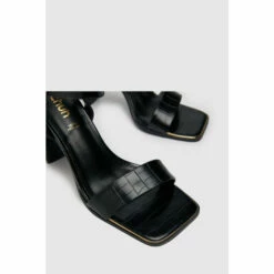 Schuh Black Croc Effect Block Heel Sandals -Schuh Shop unnamed file 1244