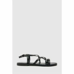 Schuh Tadlow Black Studdded Flat Sandals