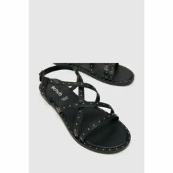 Schuh Tadlow Black Studdded Flat Sandals -Schuh Shop unnamed file 1265