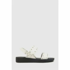 Schuh White Teach Leather Sandals