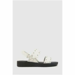 Schuh White Teach Leather Sandals -Schuh Shop unnamed file 1289