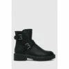 Schuh Black Wide Fit Ashley Biker Boots