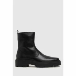 Schuh Black Alina Leather Sock Boots