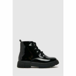 Schuh Black Chant Patent Lace Boots