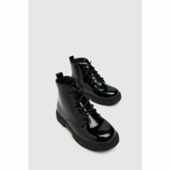 Schuh Black Chant Patent Lace Boots -Schuh Shop unnamed file 1397