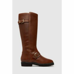 Schuh Darla Brown Leather Rider Boots