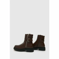 Schuh Brown Arya Buckle Biker Boots -Schuh Shop unnamed file 1413