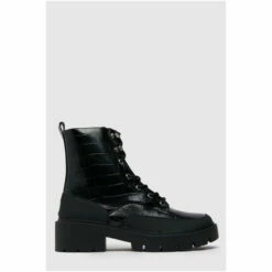 Schuh Black Autumn Rubber Detail Croc Effect Boots -Schuh Shop unnamed file 1419