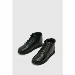 Schuh Youths Captain Leather Black Boots -Schuh Shop unnamed file 1428