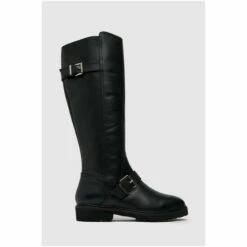 Schuh Darla Black Leather Rider Boots -Schuh Shop unnamed file 1434