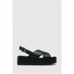 Schuh Black Trini Cross Strap Flatforms -Schuh Shop unnamed file 146