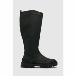 Schuh Black Devon Rubberised Knee Boots