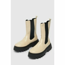 Schuh Natural Astrid Patent High Cut Chelsea Boots -Schuh Shop unnamed file 1515