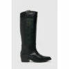 Schuh Dawn Leather Western Black Knee Boots -Schuh Shop unnamed file 1543