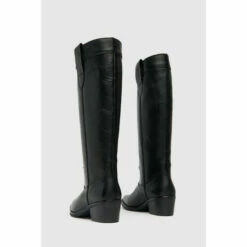 Schuh Dawn Leather Western Black Knee Boots 4 Schuh Dawn Leather Western Black Knee Boots -Schuh Shop unnamed file 1545