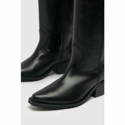Schuh Dawn Leather Western Black Knee Boots 5 Schuh Dawn Leather Western Black Knee Boots -Schuh Shop unnamed file 1546