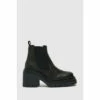 Schuh Adah Black Leather Chunky Boots