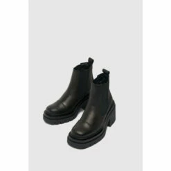 Schuh Adah Black Leather Chunky Boots -Schuh Shop unnamed file 1556