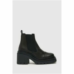 Schuh Adah Black Leather Chunky Boots -Schuh Shop unnamed file 1557