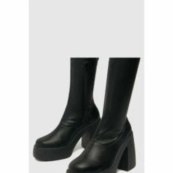 Schuh Delilah Platform Stretch Black Knee Boots -Schuh Shop unnamed file 1571