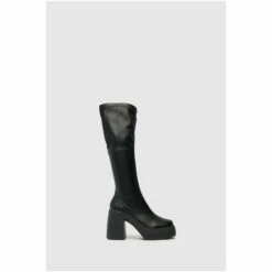 Schuh Delilah Platform Stretch Black Knee Boots -Schuh Shop unnamed file 1572