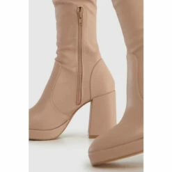 Schuh Della Nude Stretch Platform Knee Boots -Schuh Shop unnamed file 1580