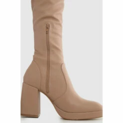 Schuh Della Nude Stretch Platform Knee Boots -Schuh Shop unnamed file 1581