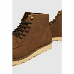 Schuh Dash Brown Wedge Lace Up Boots -Schuh Shop unnamed file 1600