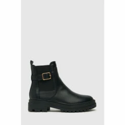Schuh Ava Chunky Buckle Black Boots