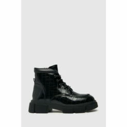 Schuh Black Captivate Croc Effect Boots
