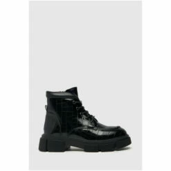 Schuh Black Captivate Croc Effect Boots -Schuh Shop unnamed file 1693