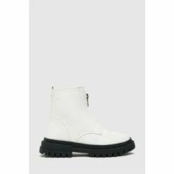 Schuh Cute Front Zip White Boots