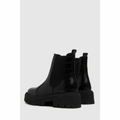 Schuh Avelina Black Leather Chunky Chelsea Boots -Schuh Shop unnamed file 1775