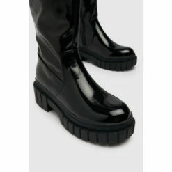 Schuh Black Dream Patent Chunky Knee Boots -Schuh Shop unnamed file 1780