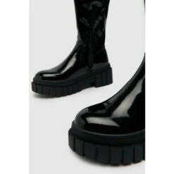 Schuh Black Dream Patent Chunky Knee Boots -Schuh Shop unnamed file 1781