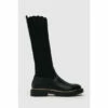 Schuh Dreamer Black Stretch High Leg Boots
