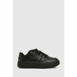 Schuh Black Mighty Lace Up Trainers